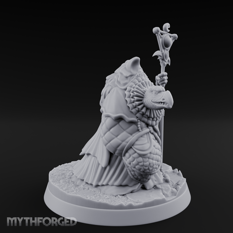 Scepter Held High Aarakocra Sorceress Miniature for Dungeons and Dragons, Pathfinder or other TTRPGs