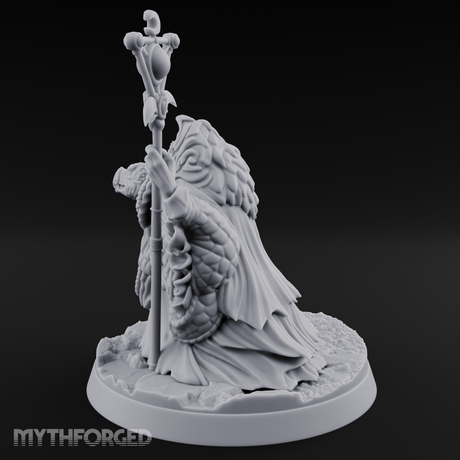 Scepter Held High Aarakocra Sorceress Miniature for Dungeons and Dragons, Pathfinder or other TTRPGs
