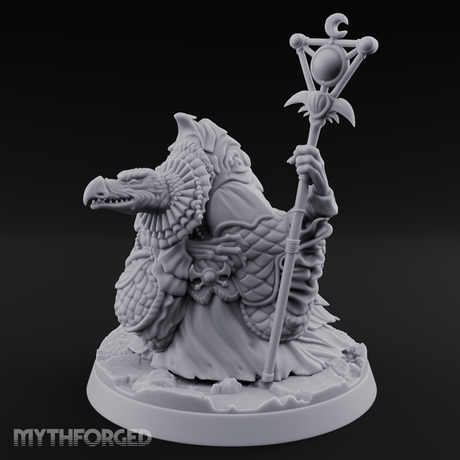 Scepter Held High Aarakocra Sorceress Miniature for Dungeons and Dragons, Pathfinder or other TTRPGs