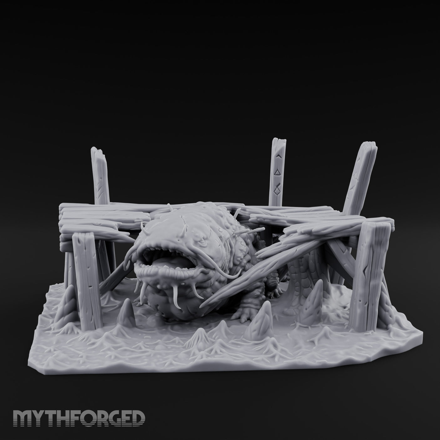 Dock-Smashing Fang-Snapping Thing Beneath The Docks Miniature for Dungeons and Dragons, Pathfinder or other TTRPGs