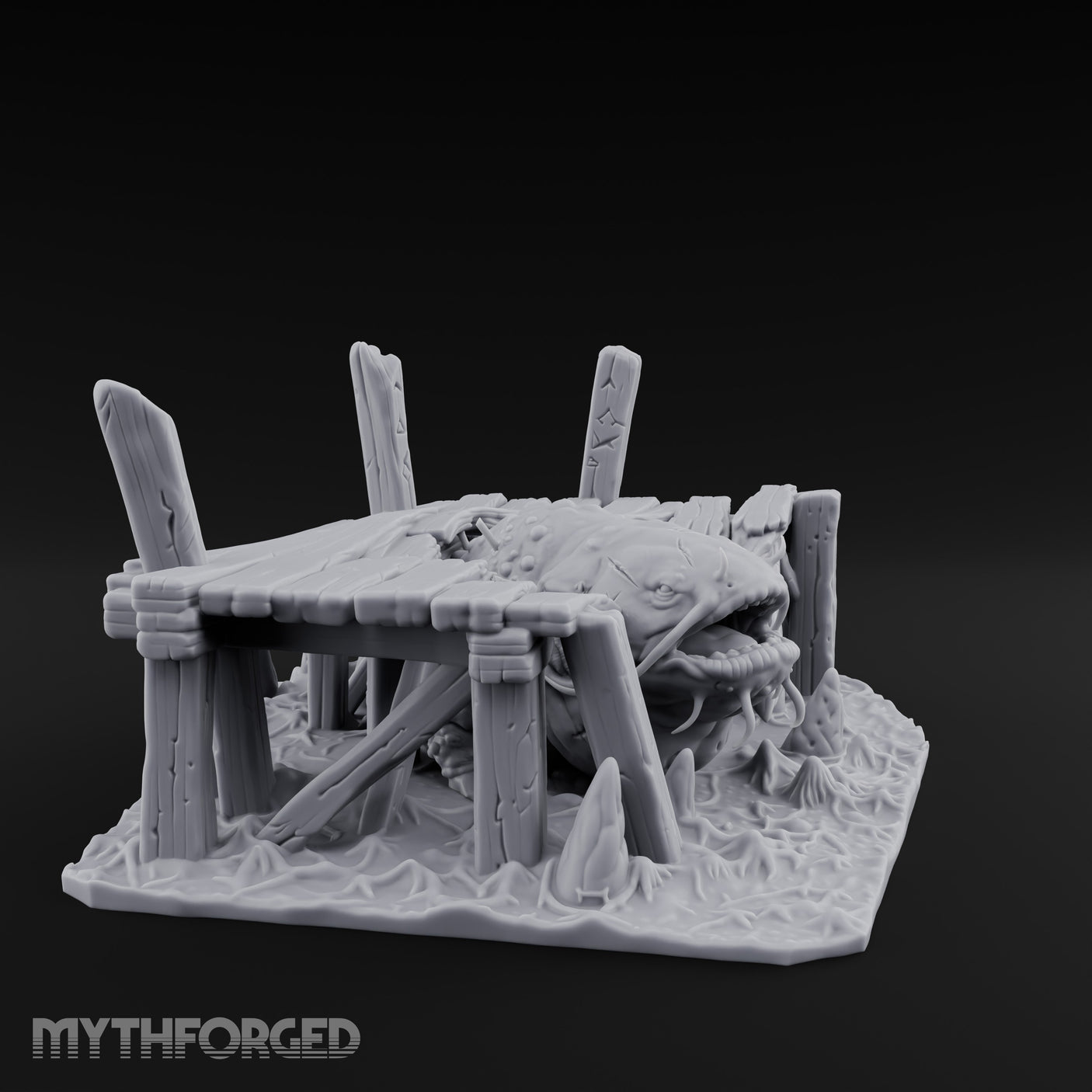 Dock-Smashing Fang-Snapping Thing Beneath The Docks Miniature for Dungeons and Dragons, Pathfinder or other TTRPGs