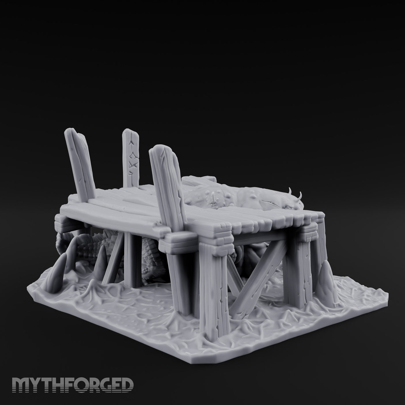 Dock-Smashing Fang-Snapping Thing Beneath The Docks Miniature for Dungeons and Dragons, Pathfinder or other TTRPGs
