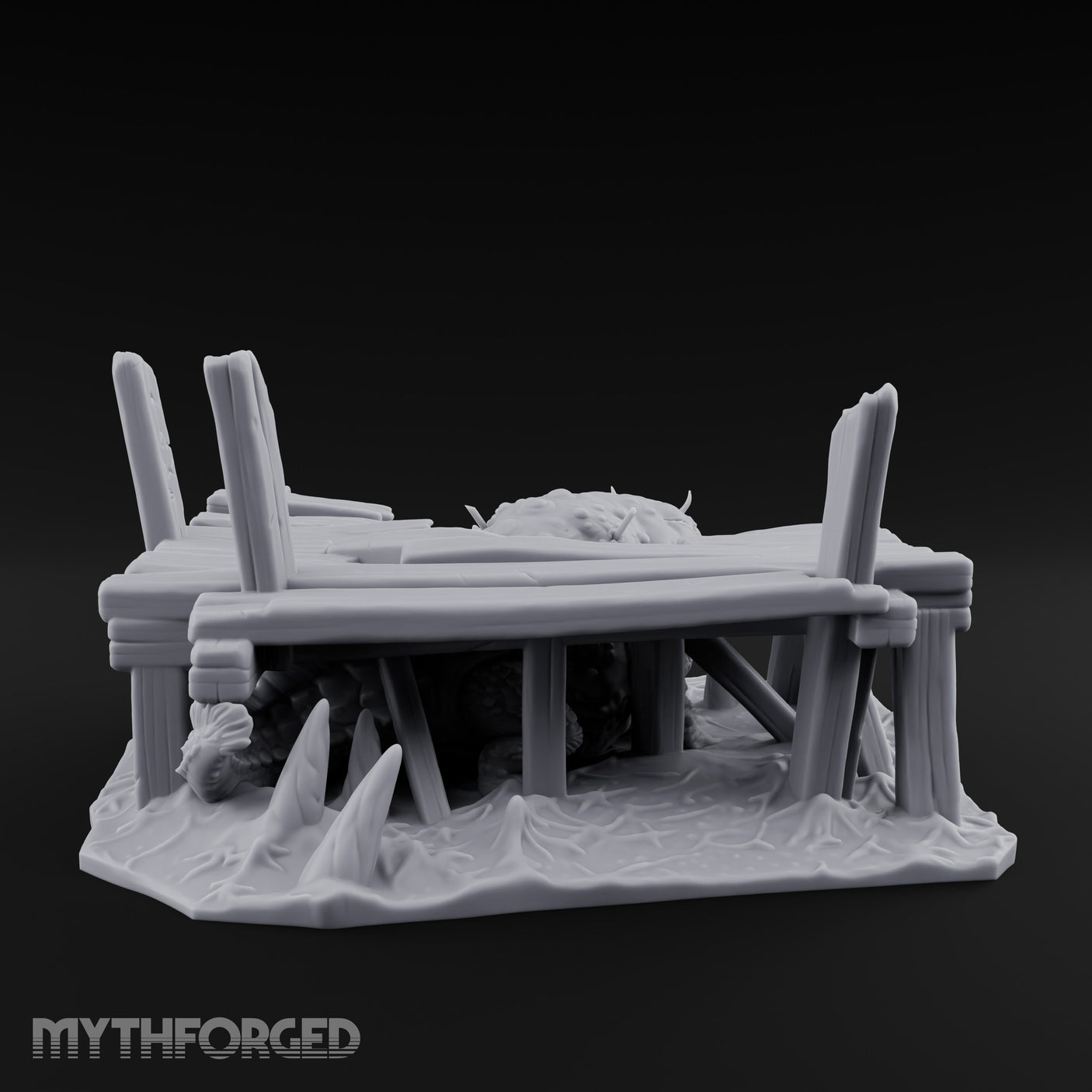Dock-Smashing Fang-Snapping Thing Beneath The Docks Miniature for Dungeons and Dragons, Pathfinder or other TTRPGs