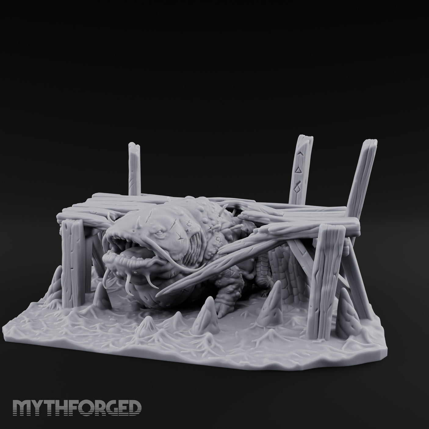Dock-Smashing Fang-Snapping Thing Beneath The Docks Miniature for Dungeons and Dragons, Pathfinder or other TTRPGs