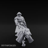 Dog Leash Tugging Human Man-at-Arms Miniature for Dungeons and Dragons, Pathfinder or other TTRPGs