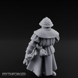 Dog Leash Tugging Human Man-at-Arms Miniature for Dungeons and Dragons, Pathfinder or other TTRPGs