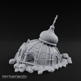 Dome-Capped Rubble-Ringed Onion Dome Temple Ruins Miniature for Dungeons and Dragons, Pathfinder or other TTRPGs