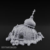 Dome-Capped Rubble-Ringed Onion Dome Temple Ruins Miniature for Dungeons and Dragons, Pathfinder or other TTRPGs