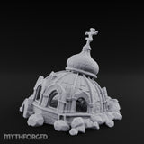 Dome-Capped Rubble-Ringed Onion Dome Temple Ruins Miniature for Dungeons and Dragons, Pathfinder or other TTRPGs