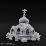 Dome-Capped Rubble-Ringed Onion Dome Temple Ruins Miniature for Dungeons and Dragons, Pathfinder or other TTRPGs