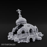 Dome-Capped Rubble-Ringed Onion Dome Temple Ruins Miniature for Dungeons and Dragons, Pathfinder or other TTRPGs