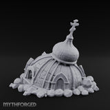 Dome-Capped Rubble-Ringed Onion Dome Temple Ruins Miniature for Dungeons and Dragons, Pathfinder or other TTRPGs