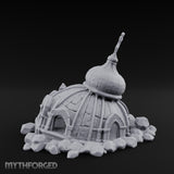 Dome-Capped Rubble-Ringed Onion Dome Temple Ruins Miniature for Dungeons and Dragons, Pathfinder or other TTRPGs