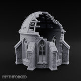 Dome-Shattered Tracery-Arched Observatory Chapel Ruins Miniature for Dungeons and Dragons, Pathfinder or other TTRPGs