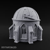 Dome-Shattered Tracery-Arched Observatory Chapel Ruins Miniature for Dungeons and Dragons, Pathfinder or other TTRPGs