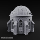 Dome-Shattered Tracery-Arched Observatory Chapel Ruins Miniature for Dungeons and Dragons, Pathfinder or other TTRPGs