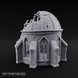 Dome-Shattered Tracery-Arched Observatory Chapel Ruins Miniature for Dungeons and Dragons, Pathfinder or other TTRPGs