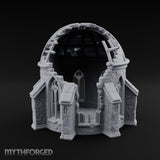Dome-Shattered Tracery-Arched Observatory Chapel Ruins Miniature for Dungeons and Dragons, Pathfinder or other TTRPGs