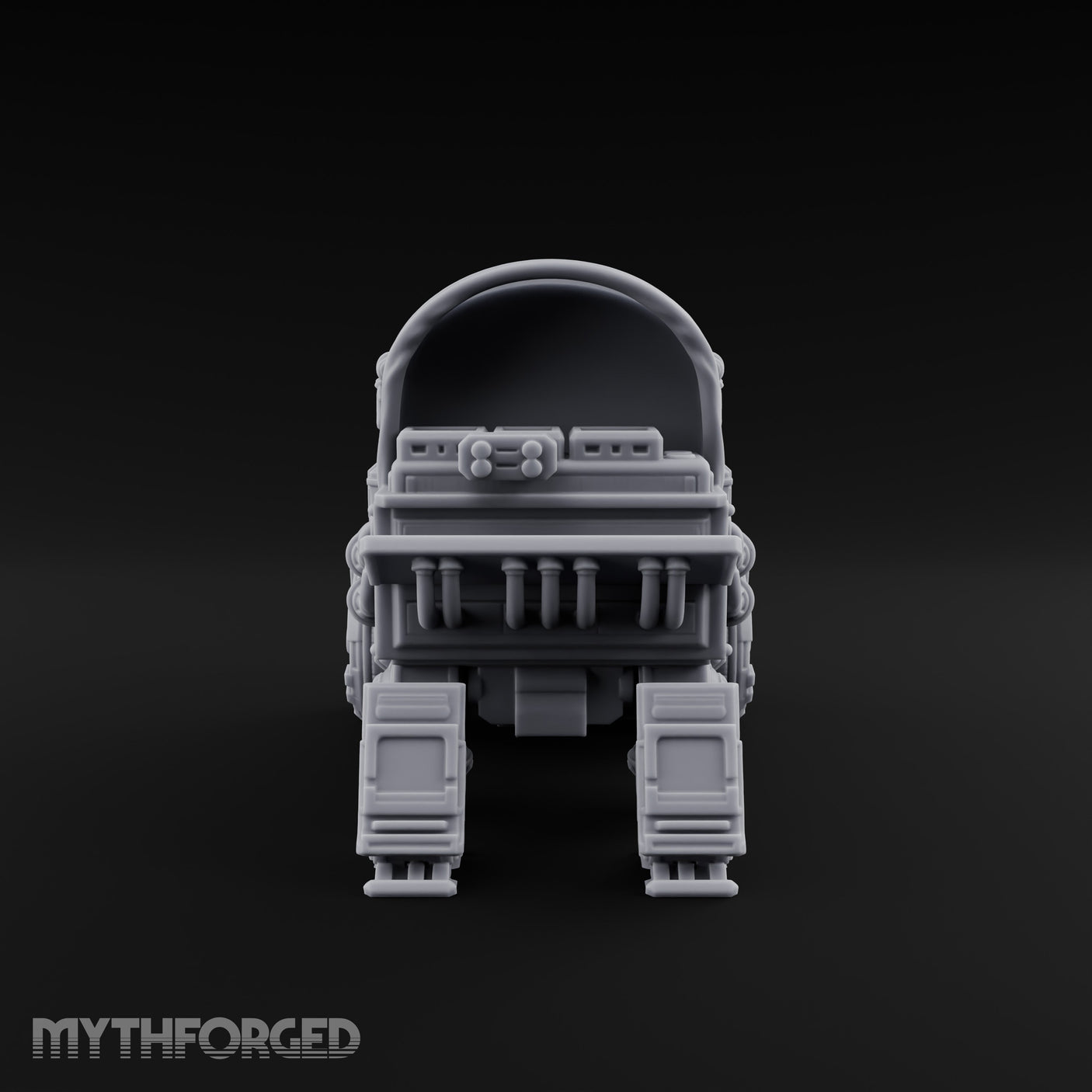 Dome-Topped Piston-Vented Sci-Fi Walker Transport Miniature for Dungeons and Dragons, Pathfinder or other TTRPGs