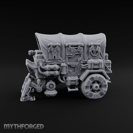 Dome-Topped Piston-Vented Sci-Fi Walker Transport Miniature for Dungeons and Dragons, Pathfinder or other TTRPGs