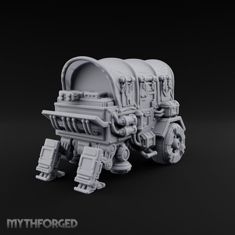 Dome-Topped Piston-Vented Sci-Fi Walker Transport Miniature for Dungeons and Dragons, Pathfinder or other TTRPGs
