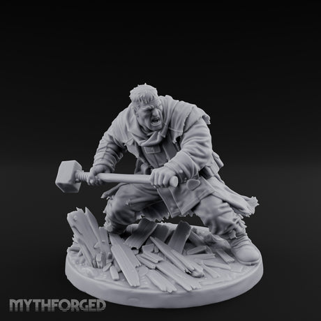 Door Smashing Maul Swinging Human Brute Miniature for Dungeons and Dragons, Pathfinder or other TTRPGs