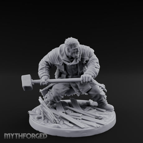 Door Smashing Maul Swinging Human Brute Miniature for Dungeons and Dragons, Pathfinder or other TTRPGs