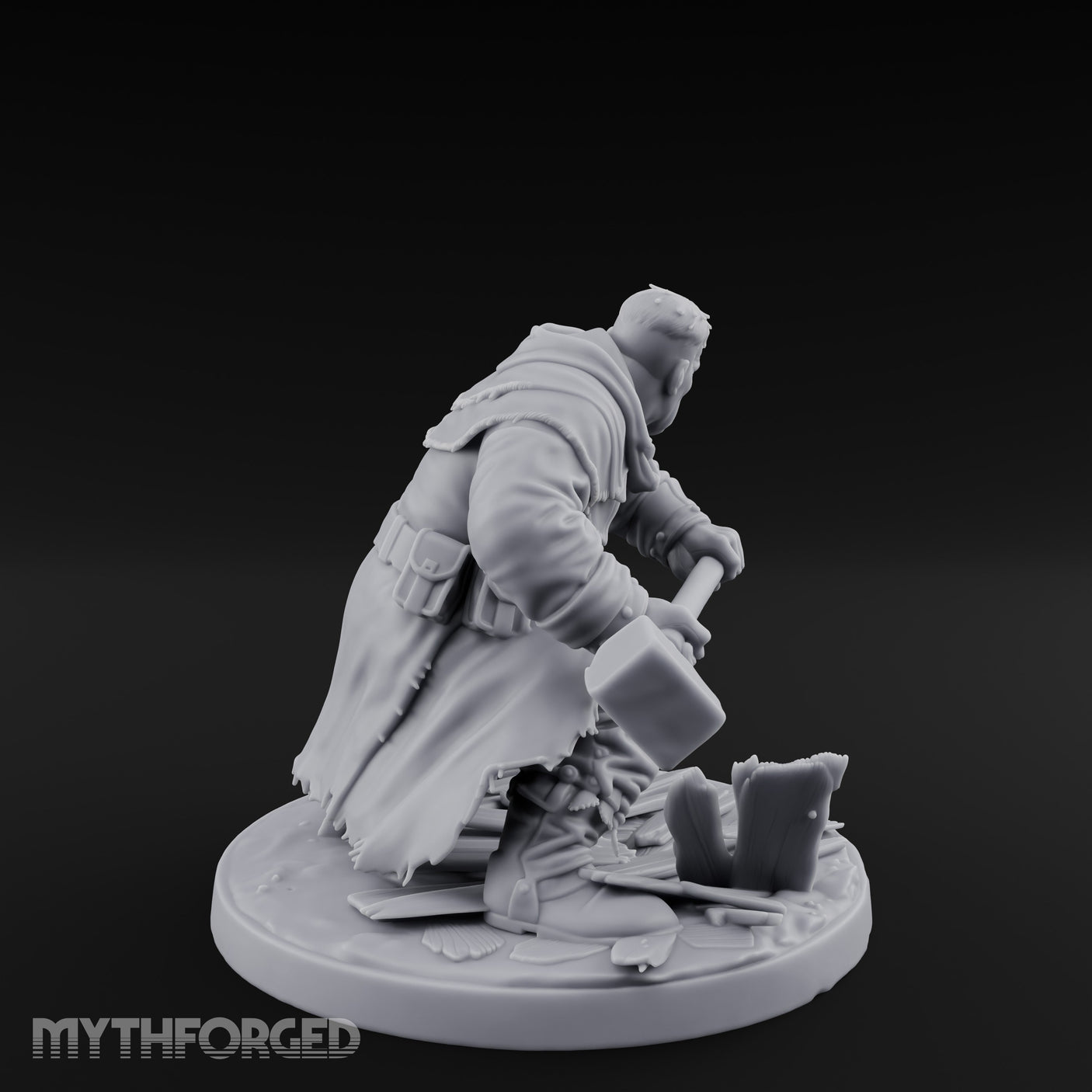 Door Smashing Maul Swinging Human Brute Miniature for Dungeons and Dragons, Pathfinder or other TTRPGs