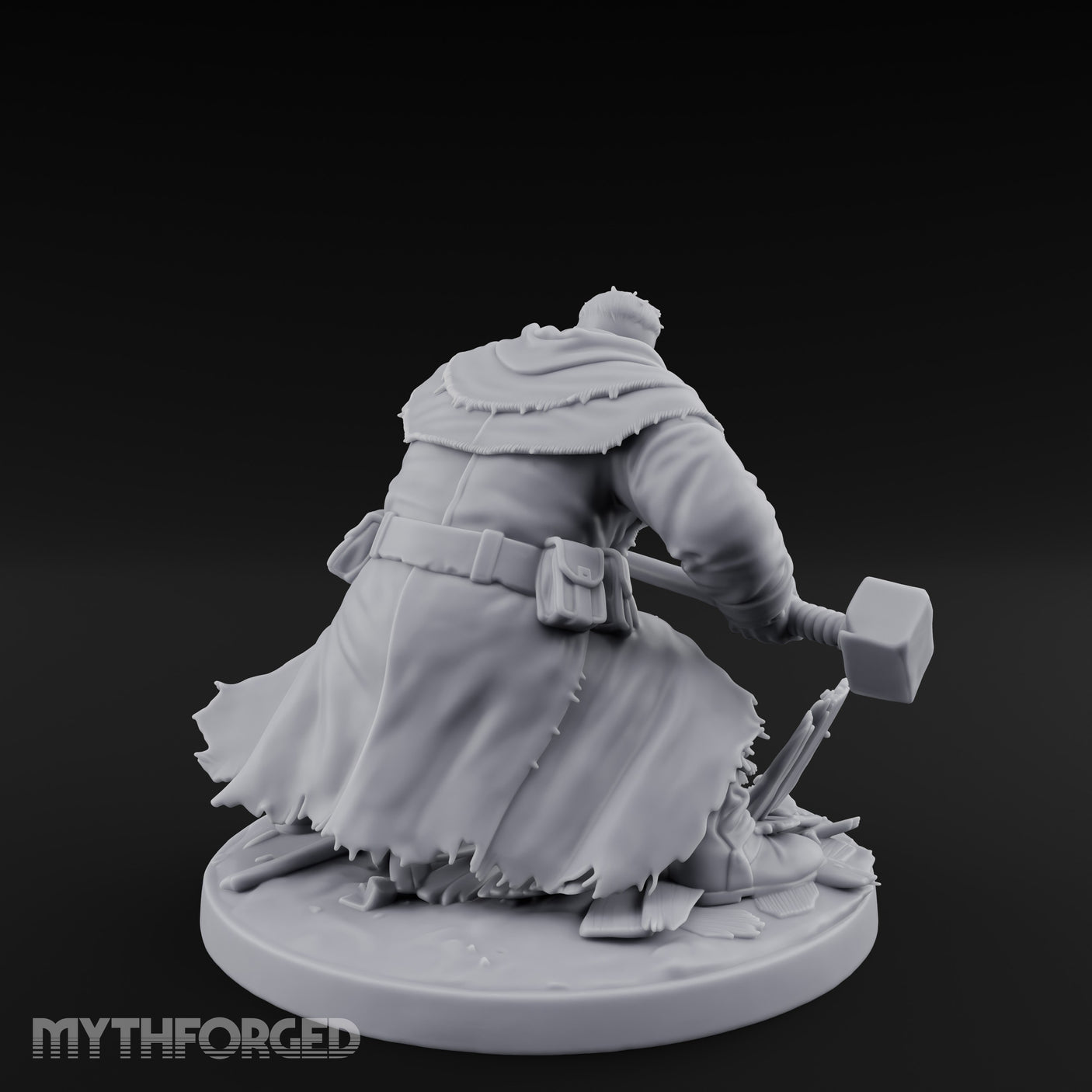 Door Smashing Maul Swinging Human Brute Miniature for Dungeons and Dragons, Pathfinder or other TTRPGs