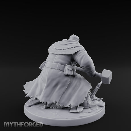 Door Smashing Maul Swinging Human Brute Miniature for Dungeons and Dragons, Pathfinder or other TTRPGs
