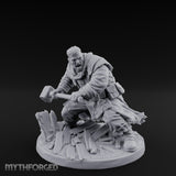 Door Smashing Maul Swinging Human Brute Miniature for Dungeons and Dragons, Pathfinder or other TTRPGs
