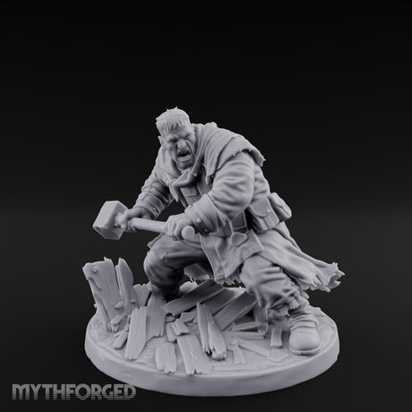 Door Smashing Maul Swinging Human Brute Miniature for Dungeons and Dragons, Pathfinder or other TTRPGs