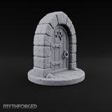 The Knock Came After Midnight Paw-Cutout Stone Arch Door