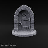 The Knock Came After Midnight Paw-Cutout Stone Arch Door