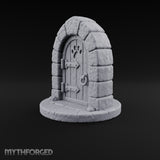 The Knock Came After Midnight Paw-Cutout Stone Arch Door