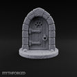 The Knock Came After Midnight Paw-Cutout Stone Arch Door