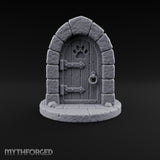 The Knock Came After Midnight Paw-Cutout Stone Arch Door