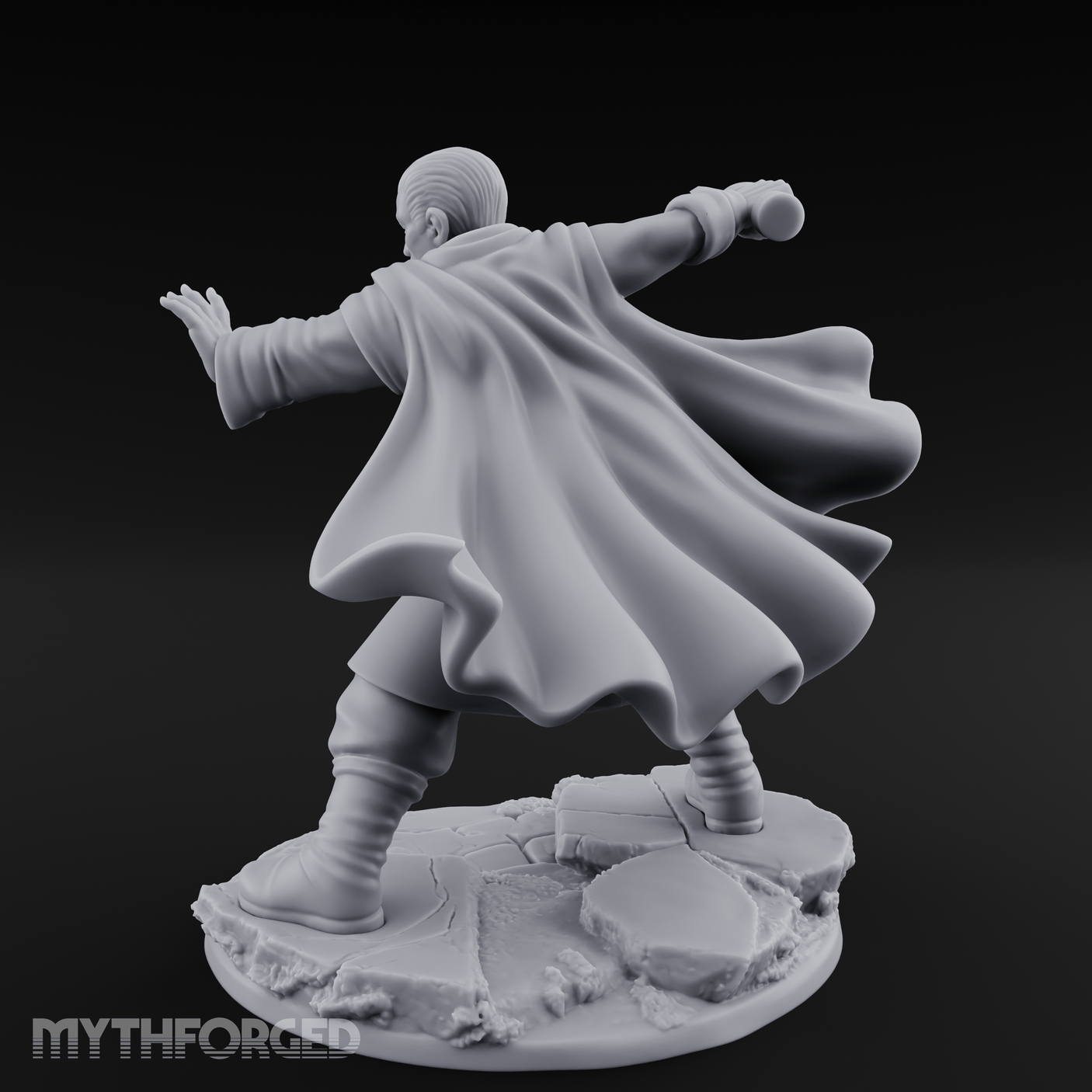 Palm Raised Casting Human Monk Miniature for Dungeons and Dragons, Pathfinder or other TTRPGs