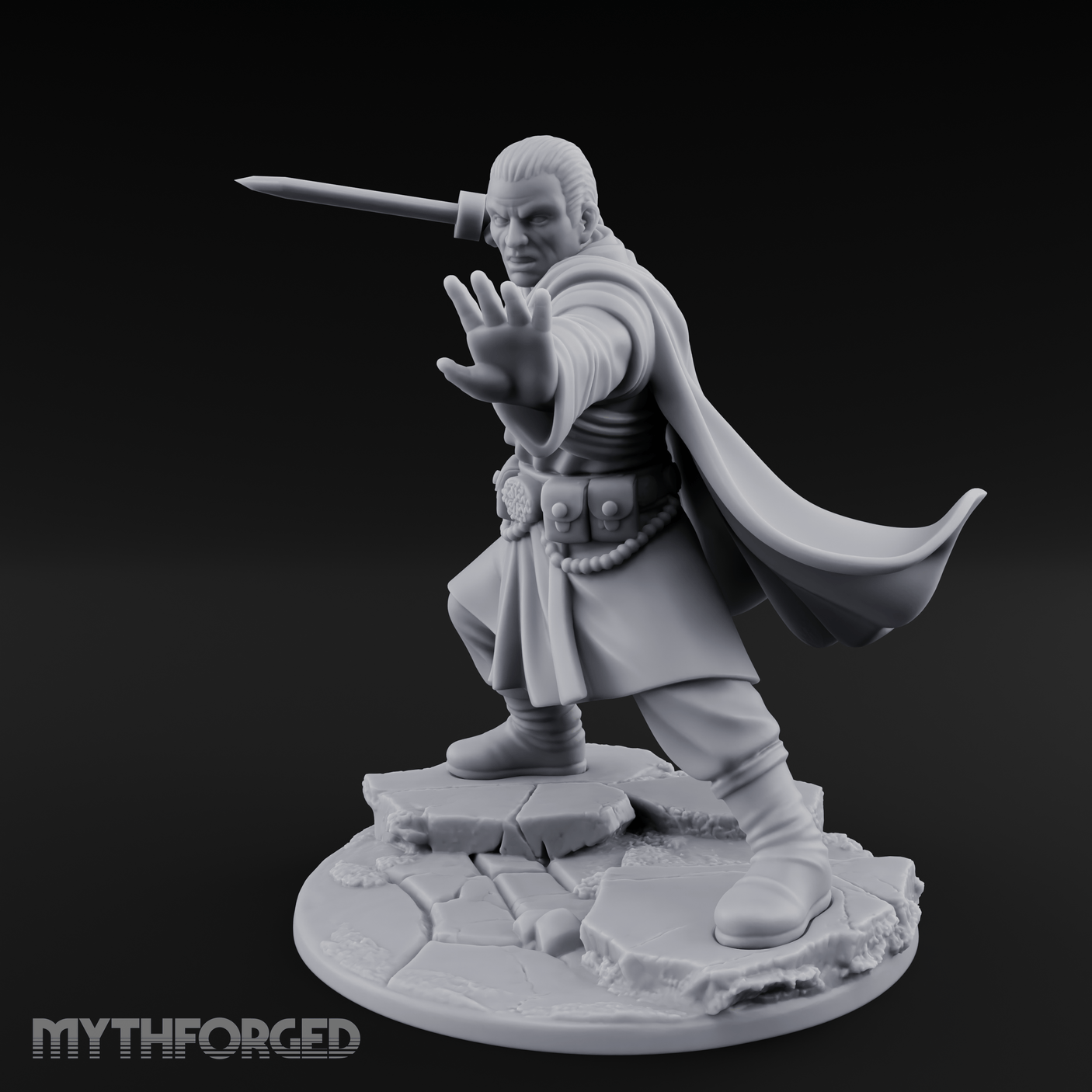 Palm Raised Casting Human Monk Miniature for Dungeons and Dragons, Pathfinder or other TTRPGs