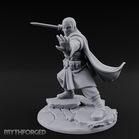 Palm Raised Casting Human Monk Miniature for Dungeons and Dragons, Pathfinder or other TTRPGs