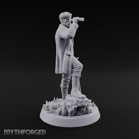 Spotted Before He Fires Human Scout with Spyglass and Scoped Rifle