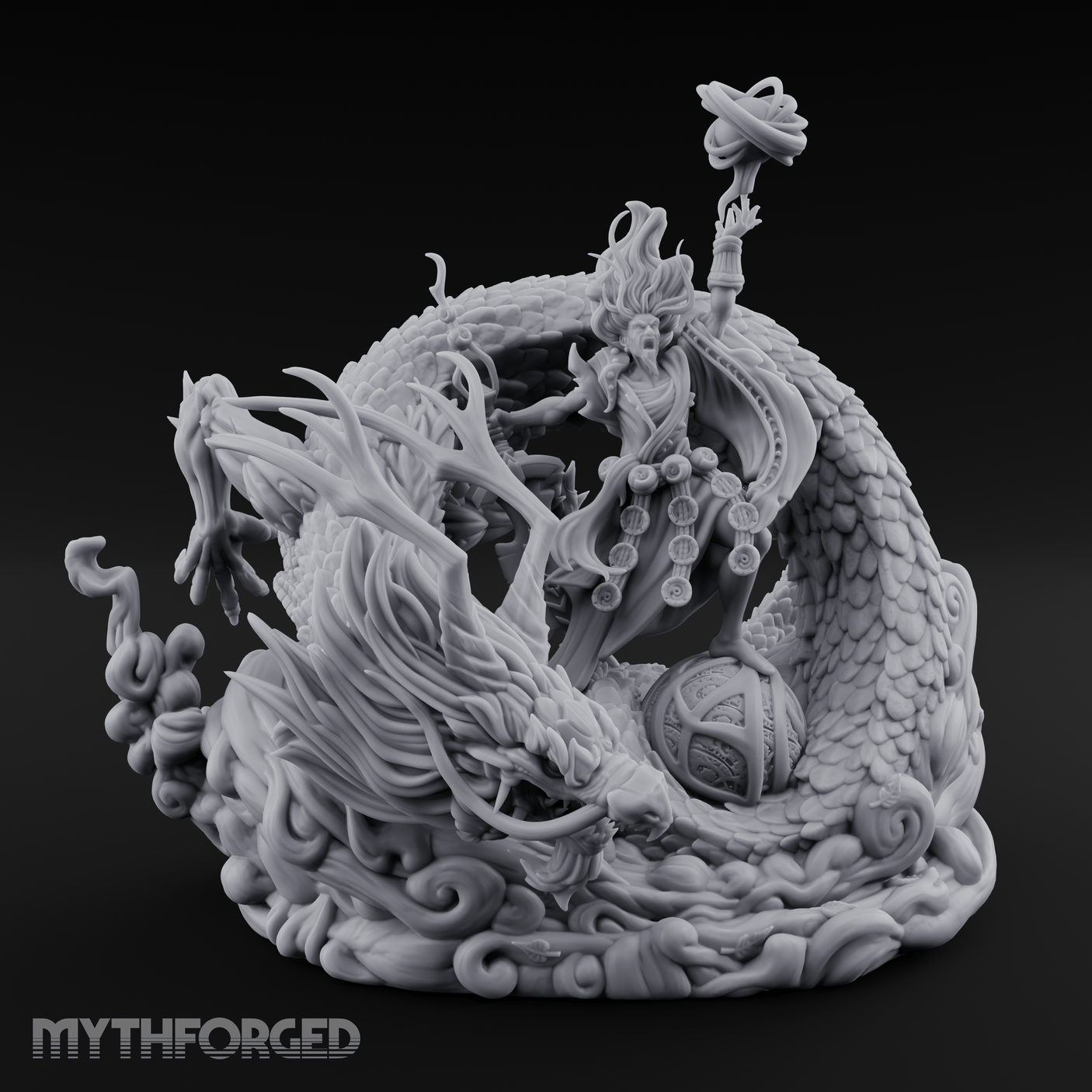 Wand Wielding Dragon Taming Sorcerer Miniature for Dungeons and Dragons, Pathfinder or other TTRPGs