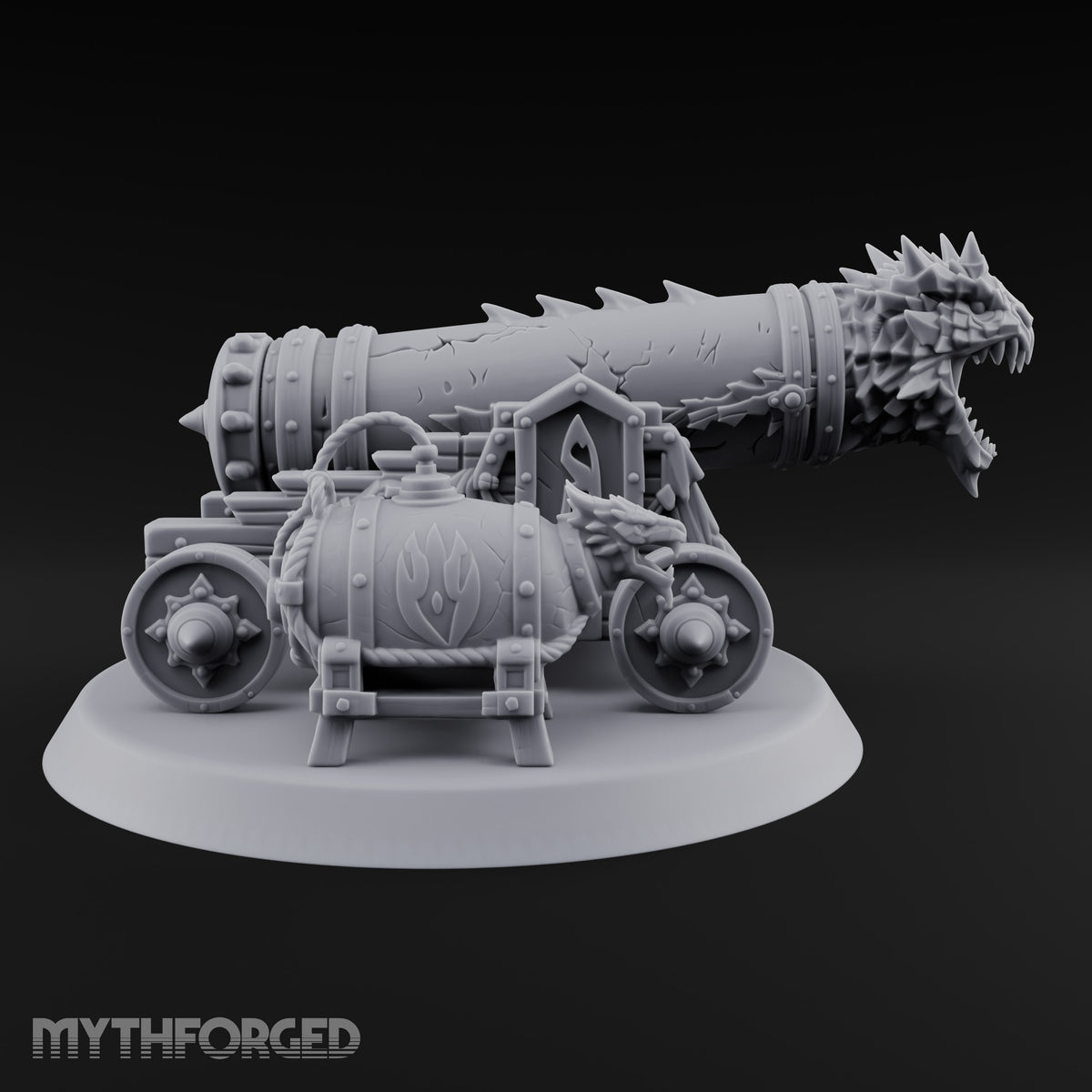 Fed on Dragon Fire Dragon-Head Cannon with Fuel Keg