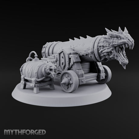 Fed on Dragon Fire Dragon-Head Cannon with Fuel Keg