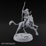 Wyrm Tracked, Bowstring Drawn Elf Mounted Archer