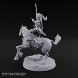 Wyrm Tracked, Bowstring Drawn Elf Mounted Archer