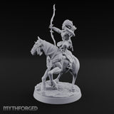 Wyrm Tracked, Bowstring Drawn Elf Mounted Archer