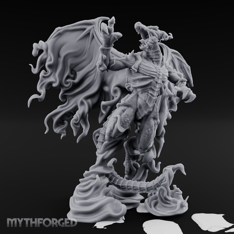 Cloaked In Wisps Spirit Dragon Specter Miniature for Dungeons and Dragons, Pathfinder or other TTRPGs