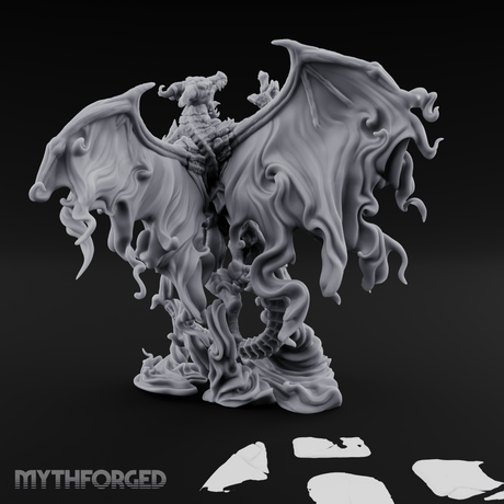 Cloaked In Wisps Spirit Dragon Specter Miniature for Dungeons and Dragons, Pathfinder or other TTRPGs