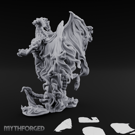 Cloaked In Wisps Spirit Dragon Specter Miniature for Dungeons and Dragons, Pathfinder or other TTRPGs